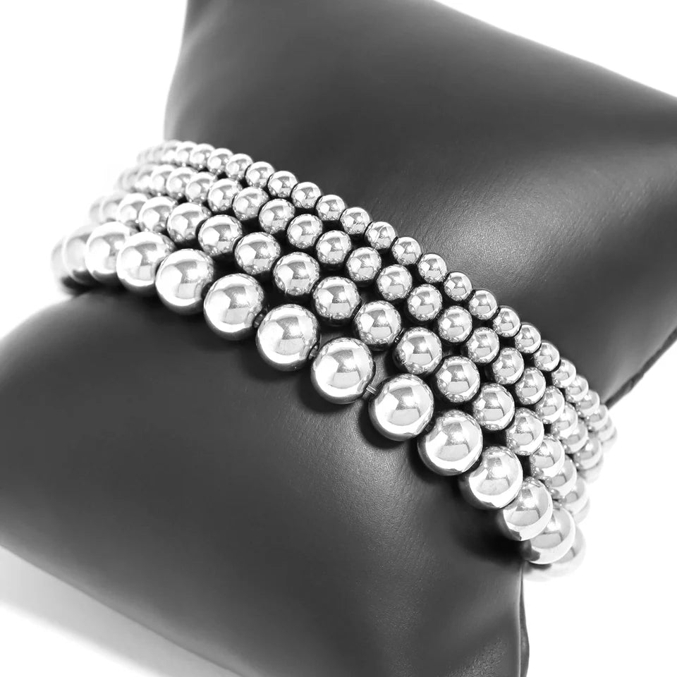 Beaded Bracelet - 18K Gold & Stainless Steel